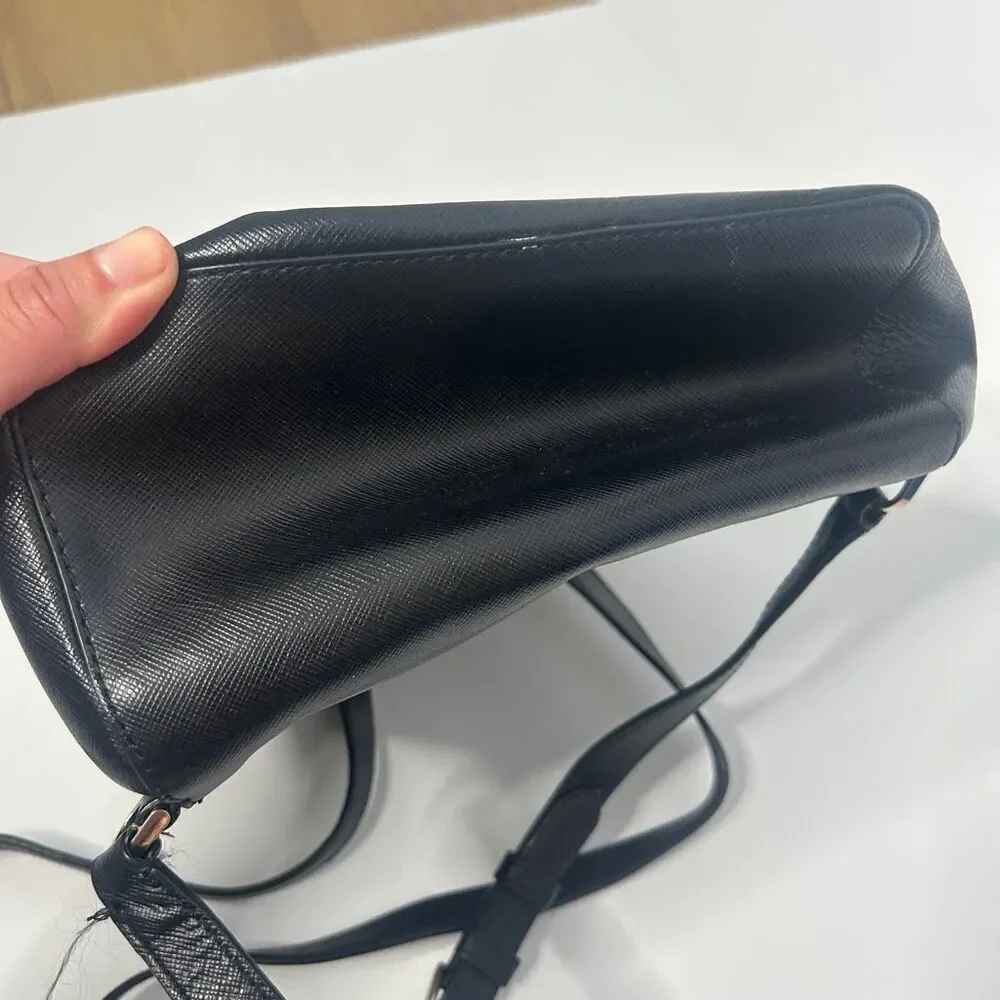 Kate Spade Black Saffiano Leather Flap Backpack